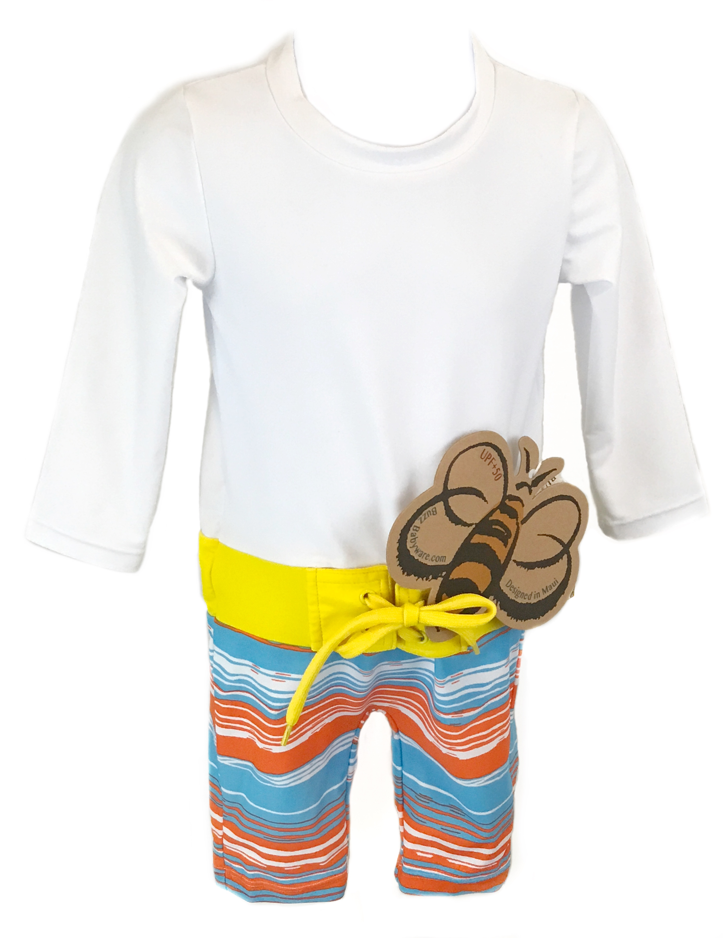 Little Guy's Surfer Orange Long Sleeve UV Sun & Swim Suit