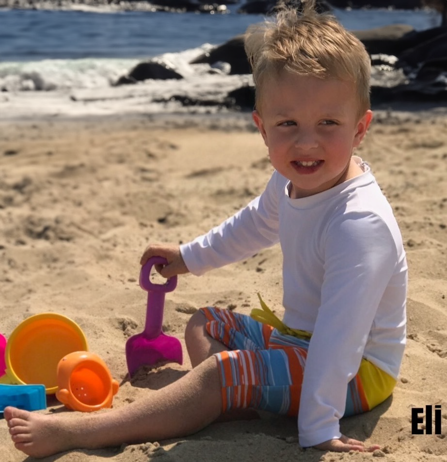 Little Guy's Surfer Orange Long Sleeve UV Sun & Swim Suit