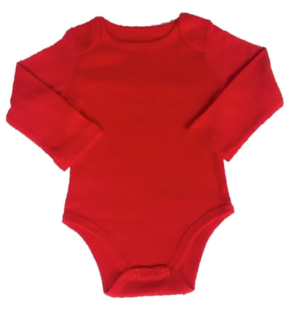 Unisex Red Long Sleeve Onesies