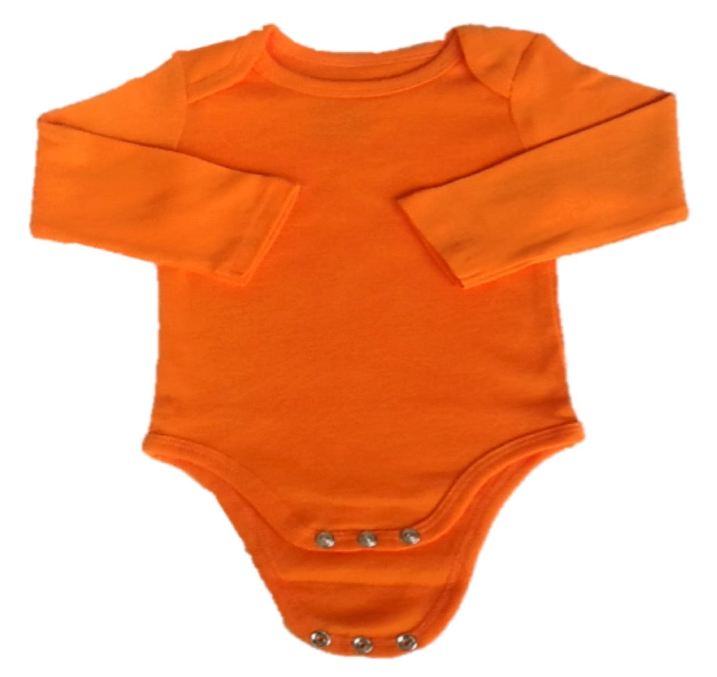 Unisex Orange Long Sleeve Onesies