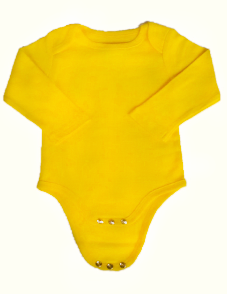 Unisex Yellow Long Sleeve Onesies