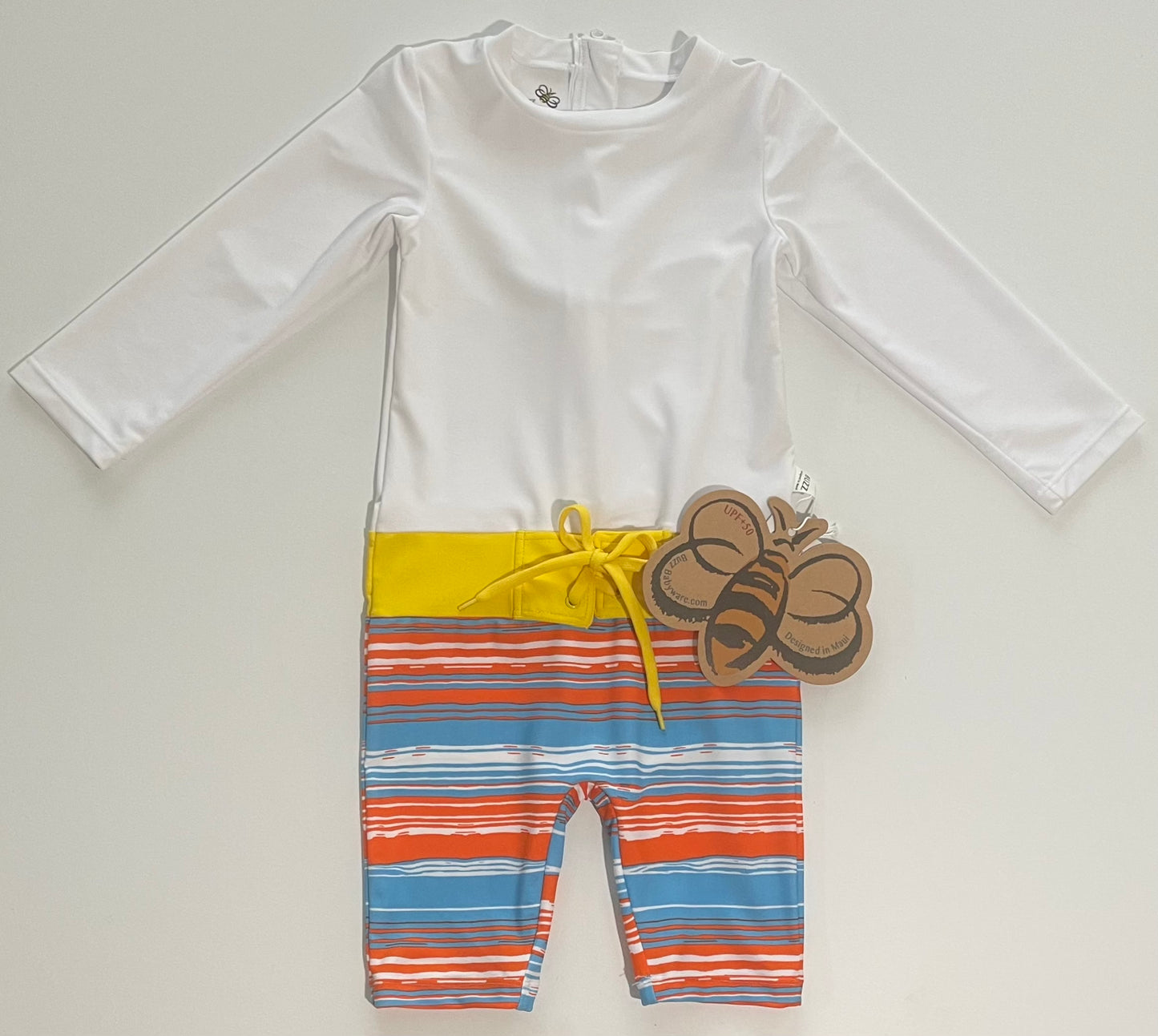 Little Guy's Surfer Orange Long Sleeve UV Sun & Swim Suit