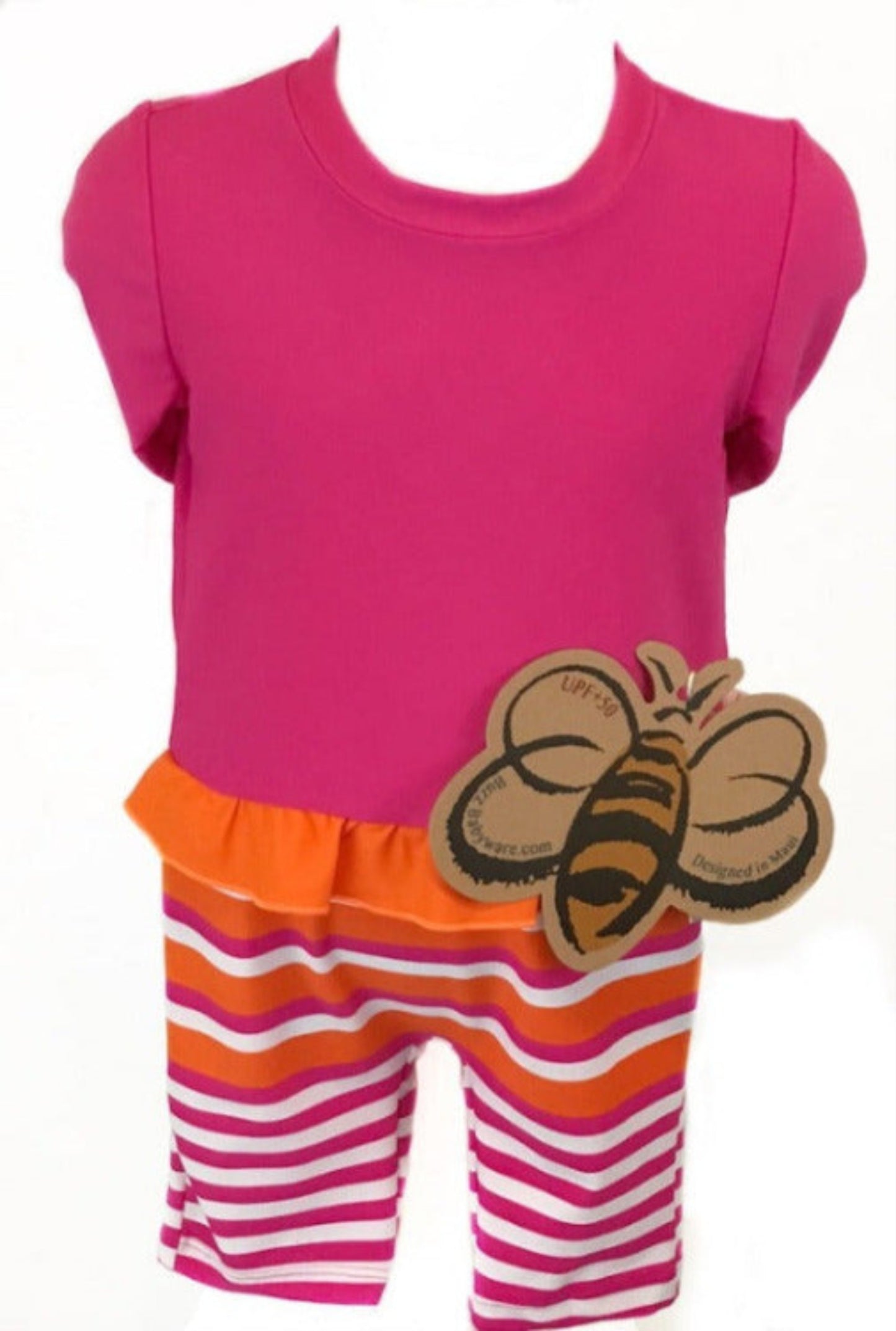 Little Gal's Pink Long Sleeve UV Sun & Swim Suit
